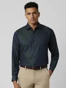 Van Heusen Men Spread Collar Micro Ditsy Printed Cotton Formal Shirt