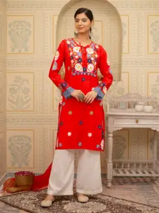 HOUSE OF KARI Women Muslin Kurta with Aari work