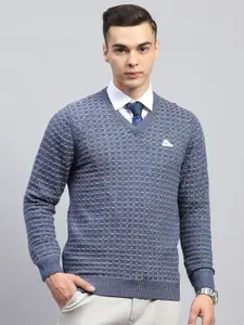 Monte Carlo Men Checked Woollen Pullover