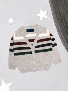 CHKOKKO Boys Striped Woollen Winter Cardigan