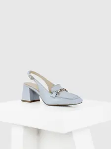 Oroh Leather Party Block Pumps with Bows