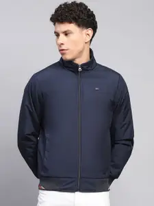 Monte Carlo Men Mock Collar Solid Casual Bomber Jacket