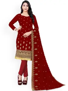 Maroosh Floral Embroidered Unstitched Dress Material