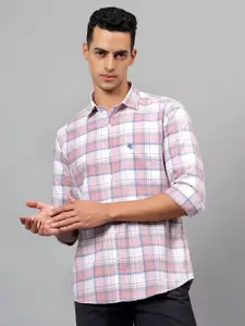 Cantabil Men Spread Collar Tartan Checked Cotton Casual Shirt