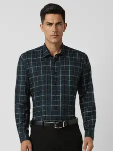 Van Heusen Men Spread Collar Checked Cotton Slim Fit Formal Shirt