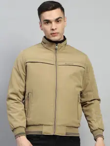 Monte Carlo Men Mock Collar Solid Casual Bomber Jacket