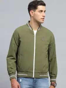 Monte Carlo Men Stand Collar Solid Casual Bomber Jacket