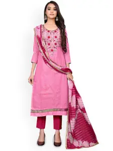 Maroosh Floral Yoke Design Beads & Stones Unstitched Dress Material