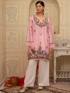 HOUSE OF KARI Floral Embroidered Straight Kurta