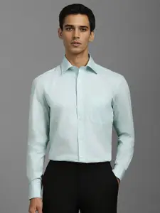 Louis Philippe Men Classic Spread Collar Textured Cotton Formal Shirt