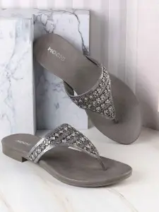 Mochi Women Ethnic T-Strap Flats