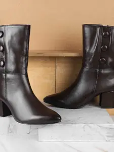 Metro Women Casual Block-Heeled Regular Boots