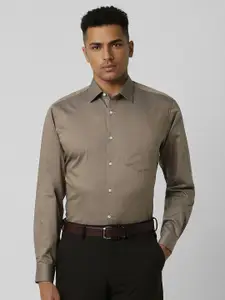 Van Heusen Men Spread Collar Solid Cotton Formal Shirt