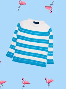 CHKOKKO Girls Striped Woollen Pullover