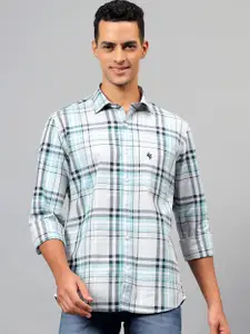 Cantabil Men Spread Collar Tartan Checked Cotton Casual Shirt