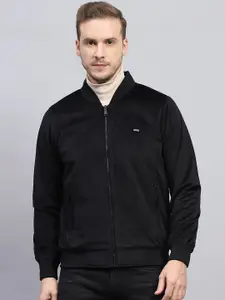 Monte Carlo Men Stand Collar Solid Casual Bomber Jacket