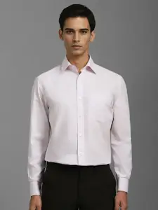 Louis Philippe Men Classic Spread Collar Solid Cotton Formal Shirt