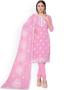 Maroosh Floral Embroidered Organza Unstitched Dress Material