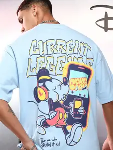 HIGHLANDER Disney Men Mickey Mouse Short Sleeve Oversized Drop Shoulder Tshirt
