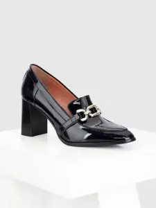 Oroh Women Leather Block Pumps with Tassels