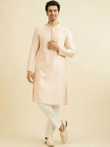 Manyavar Woven Design Straight Thread Work Kurta with Pyjamas
