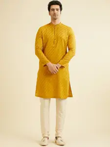 Manyavar Printed Straight Pure Cotton Kurta with Pyjamas