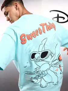 HIGHLANDER Disney Men Stitch Round Neck Short Sleeve Oversized Drop Shoulder Tshirt