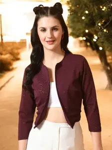 IUGA Women Mandarin Collar Crop Shrug