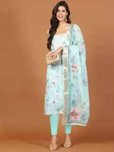Meena Bazaar Floral Printed Cotton Unstitched Dress Material