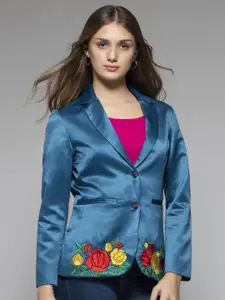 SHAYE Embroidered Notch Lapel Collar Single-Breasted Blazers