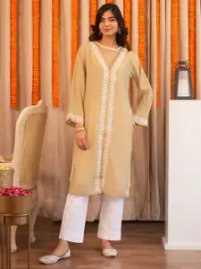 HOUSE OF KARI Women Chikankari Muslin Kurta