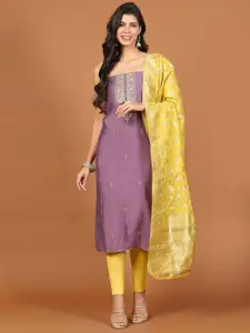 Meena Bazaar Embroidered Zari Chanderi Unstitched Dress Material