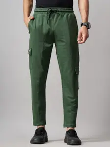 PAUL STREET Men Relaxed Straight Fit Cotton Cargos Trousers