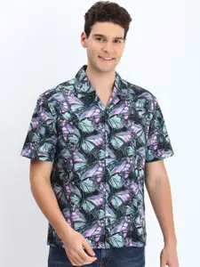 Allen Solly Men Cuban Collar Conversational Printed Cotton Casual Shirt