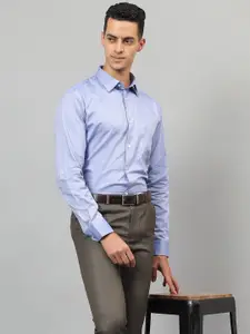 Cantabil Men Spread Collar Solid Cotton Formal Shirt