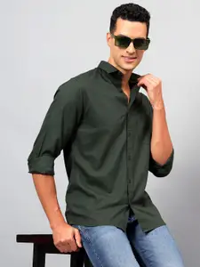 Cantabil Men Spread Collar Solid Cotton Casual Shirt