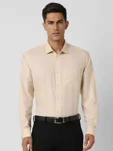Van Heusen Men Spread Collar Solid Cotton Formal Shirt