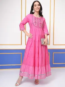 Vishudh Embroidered Tiered Maxi Ethnic Dresses