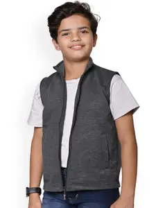 BAESD Boys Mock Collar Solid Fleece Casual Open Front Jacket