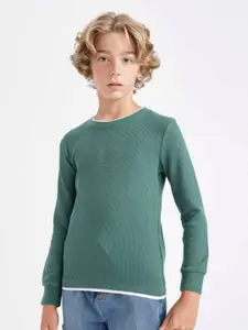 DeFacto Boys Solid Round Neck Sweatshirts