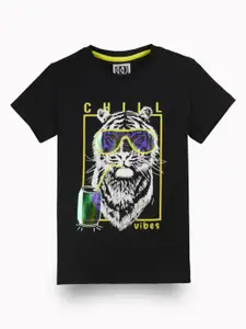 Gini and Jony Boys Graphic Printed Round Neck Cotton T-shirt