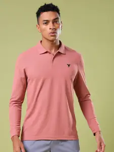 Technosport Men UPF50 Solid Polo Collar Slim Fit T-shirt