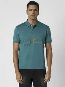 Van Heusen Sport Men Typography Printed Polo Collar Cotton T-shirt