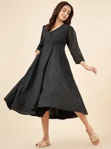 AKKRITI BY PANTALOONS Printed Fit & Flare Midi Dress