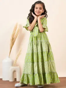 Stylo Bug Girls Ethnic Motifs Print A-Line Maxi Dress