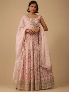 FABPIXEL Embroidered Semi-Stitched Lehenga & Unstitched Blouse With Dupatta
