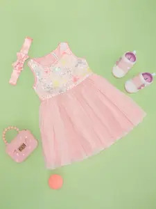Pantaloons Baby Girls Embellished Fit & Flare Dress