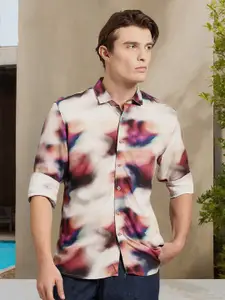 Mast & Harbour Tie and Dye Opaque Casual Shirt