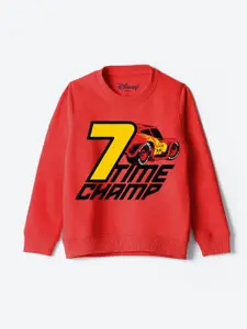 YK Disney Boys Graphic Printed Round Neck Cotton Pullover Sweatshirt