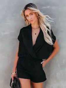 MIAKEE V-Neck Short Sleeves Jumpsuit